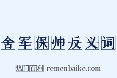 舍军保帅反义词是什么意思的图片